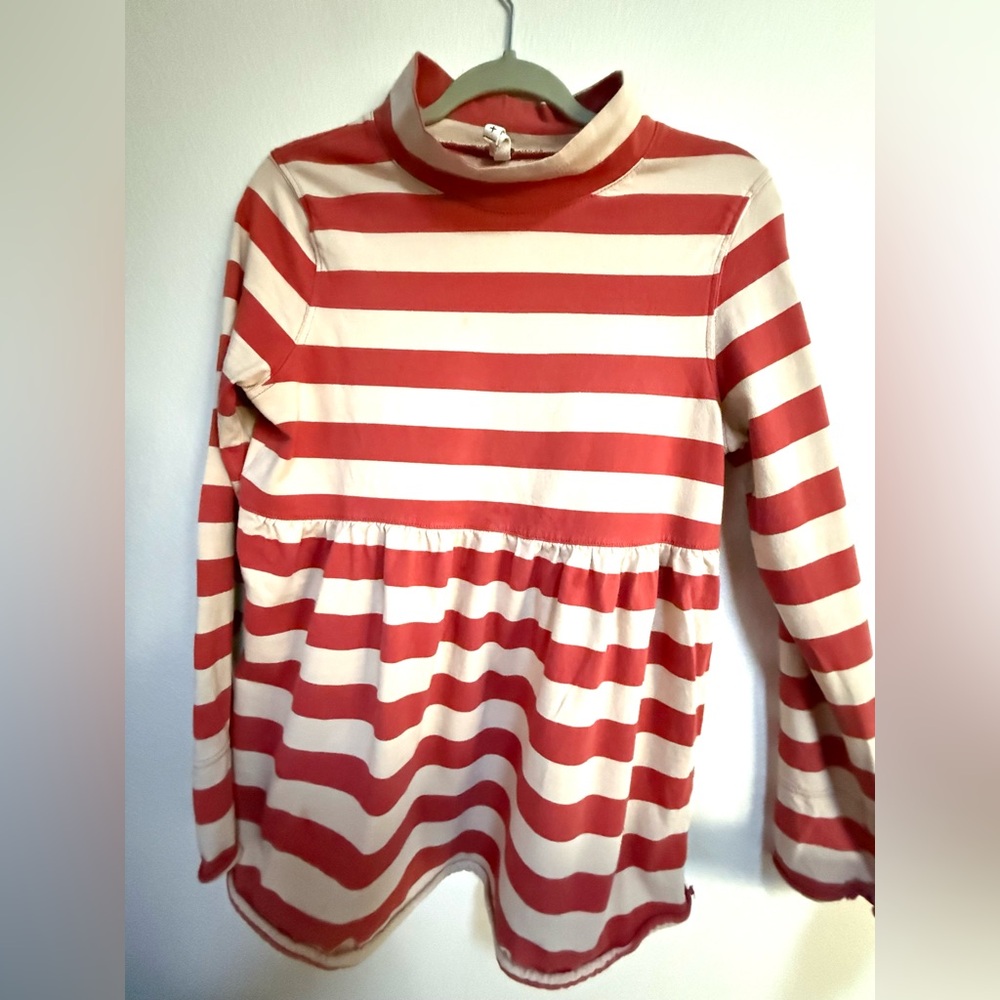 We the Free Cotton Rust Striped Tunic Top Shirt Sz M Mock Neck Skater Hippie